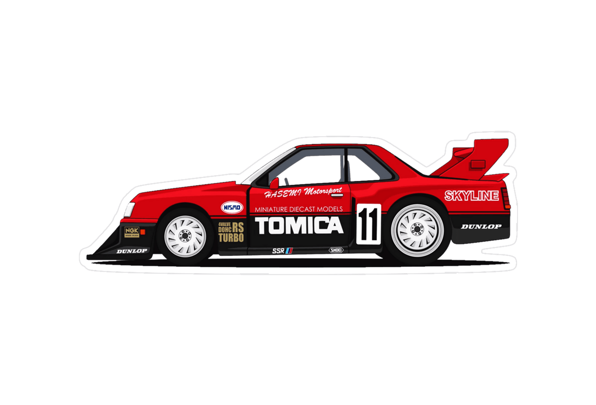【期間限定】 Skyline Nissan Super 5 Sticker, / Decal Vinyl Car Silhouette ミニカー