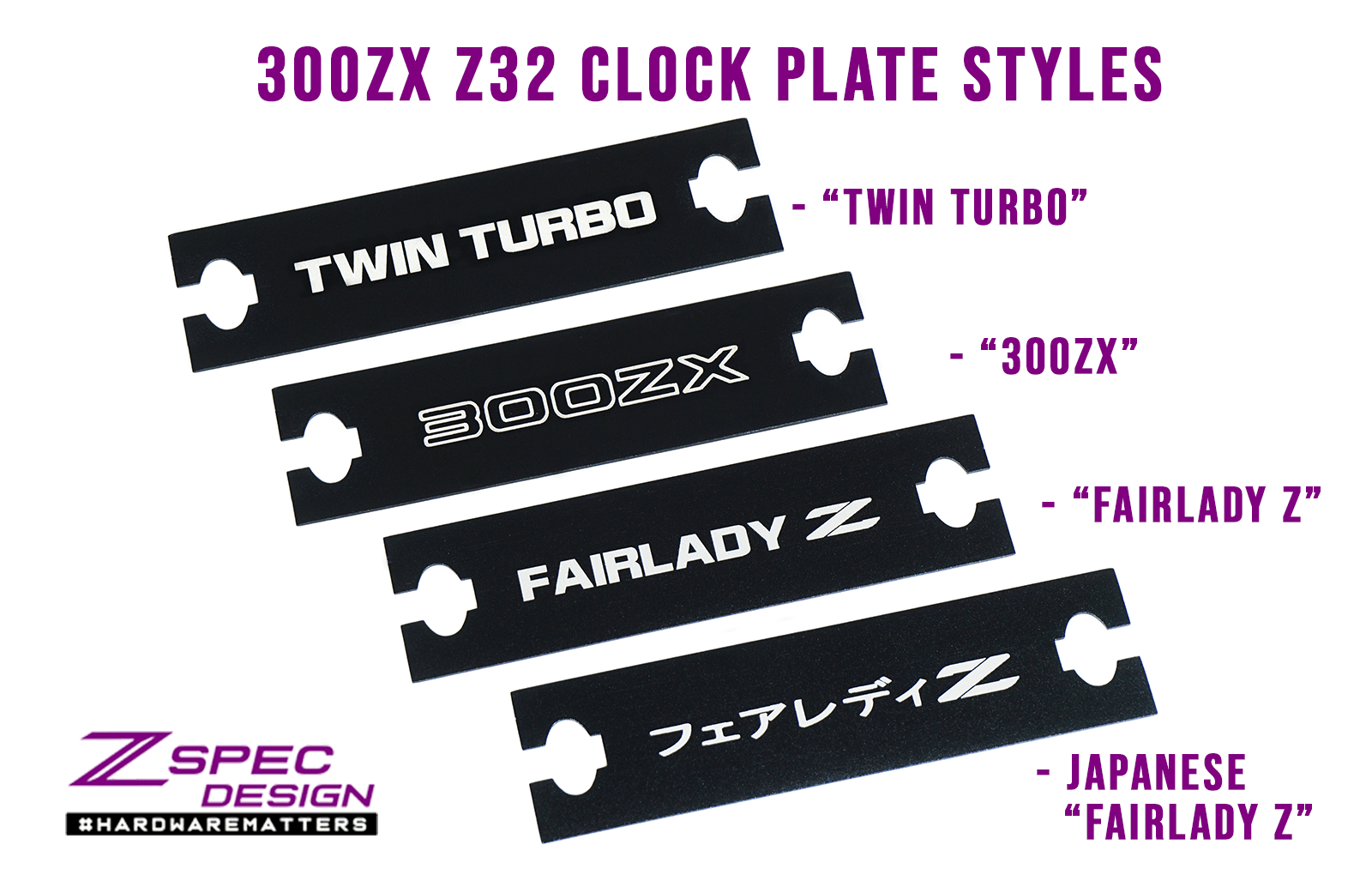 ZSPEC Clock Hole-Cover Plate for '90-99 Nissan 300zx Z32, Laser-Etched Interior Stereo OEM Replacement for Clock Single DIN Black Plastic Fascia Bezel Face Plate Cover Dash