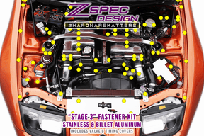 ZSPEC Dress-Up Bolts Fastener Kit for '90-99 Nissan 300zx Z32, Stainless/Billet Dress Up Bolt Stainless Steel SUS304 Silver Black Socket Cap Head FHSC SHSC Hardware