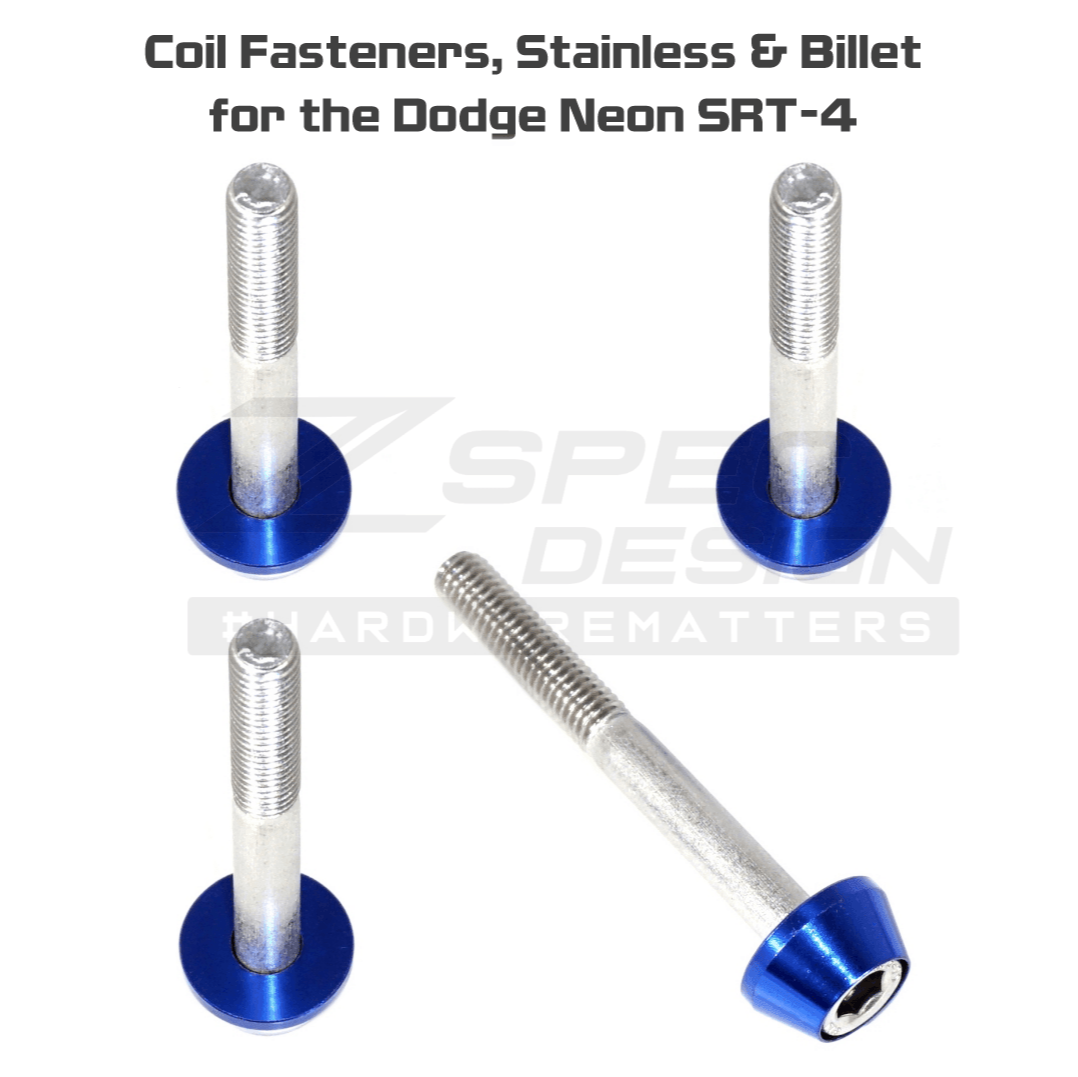 ZSPEC Coil Fasteners for '03-05 Dodge Neon SRT-4, Stainless & Billet - ZSPEC Design LLC - Hardware Fasteners - dodge, Fastener Kit, neon, srt-4 - zspecdesign.com