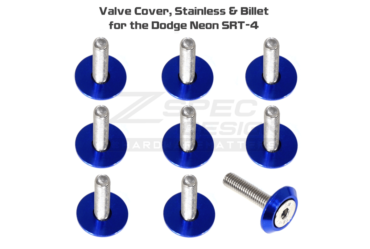 ZSPEC Dress Up Bolts® Valve Cover Fasteners for '03-05 Dodge Neon SRT-4, Stainless/Billet Hardware Dress Up Bolts Fasteners Washers Red Blue Purple Gold Burned Black Beauty, Car Show, Engine Bay Upgrade Performance