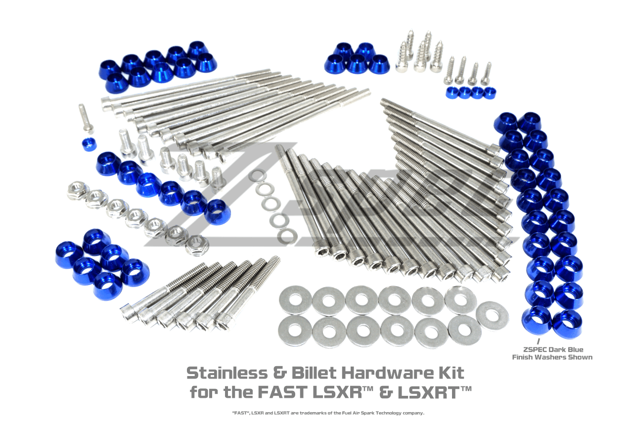 ZSPEC Dress Up Bolts® Kit for FAST 102mm LSXR and LSXRT Manifolds, Stainless & Billet - ZSPEC Design LLC - Hardware Fasteners - LSXR, LSXRT, stainless, Washer Color - zspecdesign.com