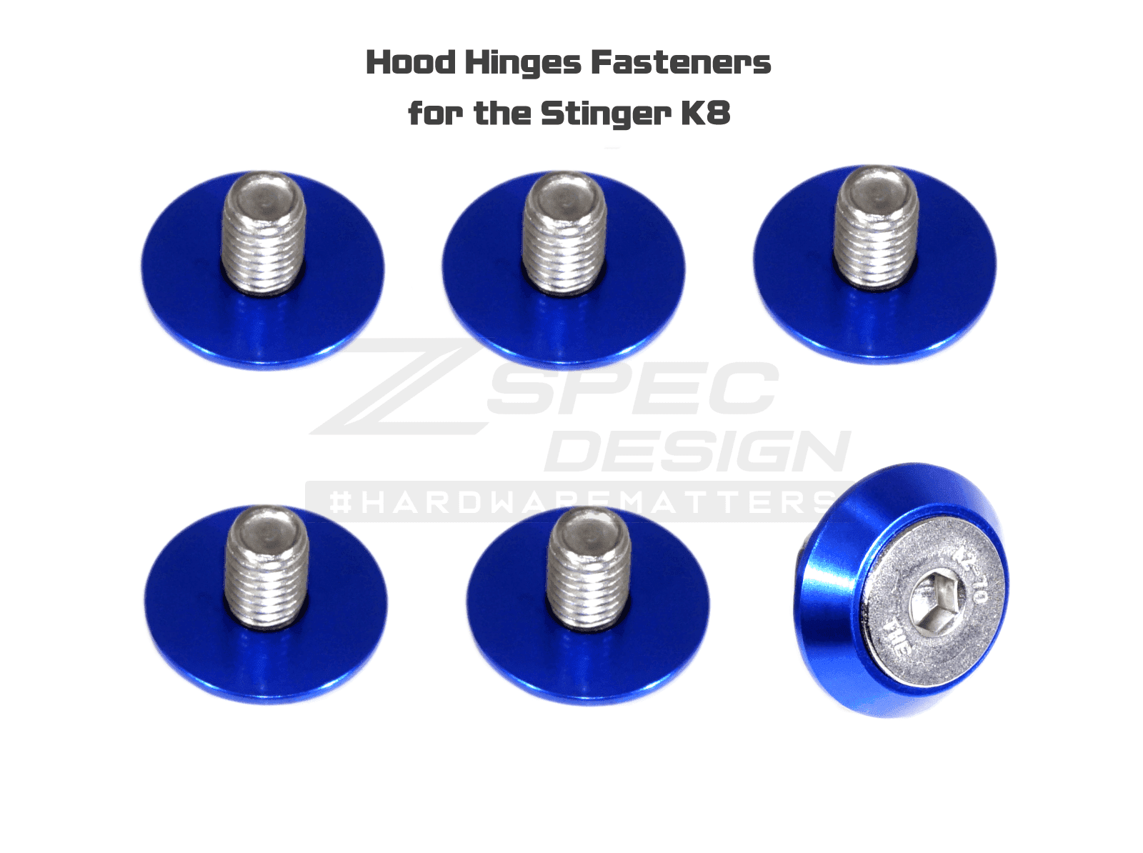 ZSPEC Hood Hinges Fastener Kit for '18+ Stinger GT, Stainless & Billet Hardware - ZSPEC Design LLC - Hardware Fasteners - Fastener Kit, kia, stinger - zspecdesign.com
