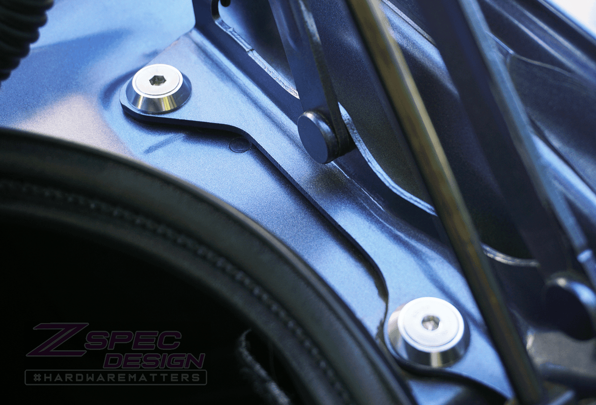 ZSPEC Dress Up Bolts® Trunk Fastener Kit for '16-21 Subaru Legacy 3.6L, Stainless & Billet Hatch Hardware Shock Strut Fasteners