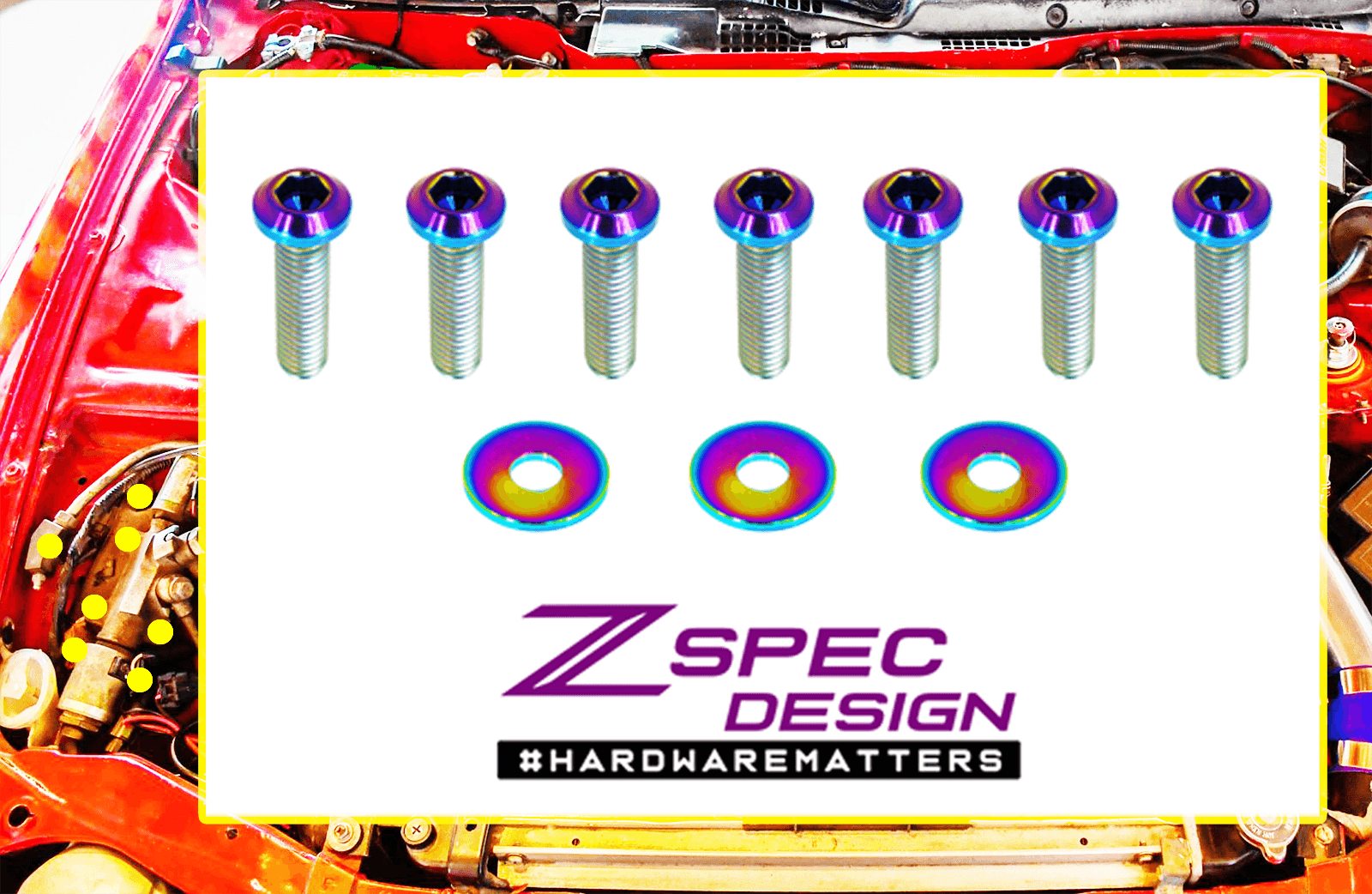Super HICAS Pump Fastener Kit for Nissan Z32 300zx, Titanium Grade-5, by ZSPEC Motor Vehicle Engine Parts ZSPEC Design LLC.