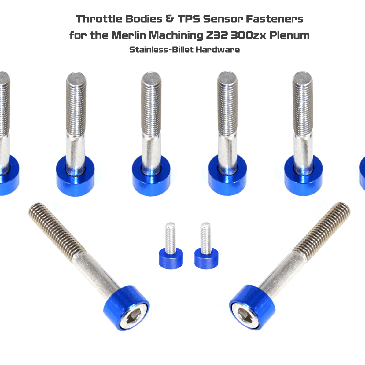 ZSPEC Throttle Bodies & TPS Sensor Fastener Kit for Merlin Machining Z32 300zx Plenum, Stainless & Billet - ZSPEC Design LLC - Hardware Fasteners - 300zx, machining, merlin, nissan, throttle, Washer Color, z32 - zspecdesign.com