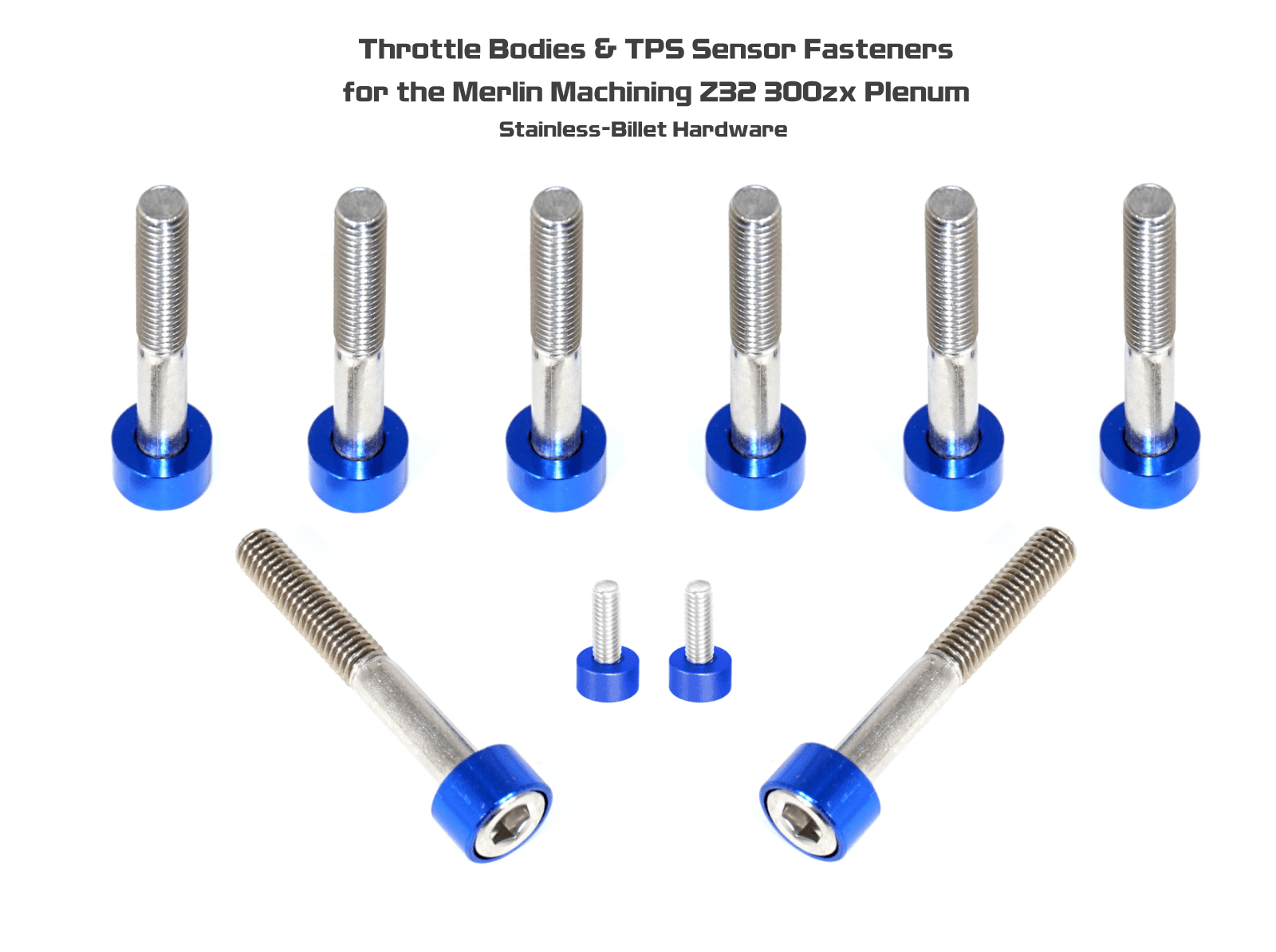 ZSPEC Throttle Bodies & TPS Sensor Fastener Kit for Merlin Machining Z32 300zx Plenum, Stainless & Billet - ZSPEC Design LLC - Hardware Fasteners - 300zx, machining, merlin, nissan, throttle, Washer Color, z32 - zspecdesign.com