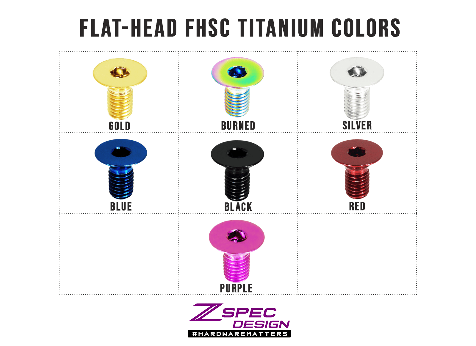 ZSPEC M4-0.7x12mm (FHSC) Fastener, Per-Each, Titanium - ZSPEC Design LLC - Hardware Fasteners - Dress Up Bolt, FHSC, m5, per each, titanium - zspecdesign.com