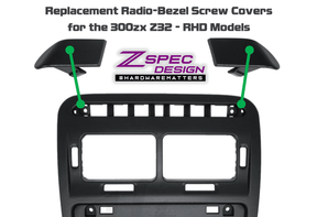 ZSPEC RHD Radio Bezel Top Screw Covers Nissan 300zx Z32  Upgrade Performance Exterior Interior Reproduction Plastics VG30DE VG30DETT Twin Turbo Non-Turbo Fairlady Z 1990 1991 1992 1993 1994 1995 1996