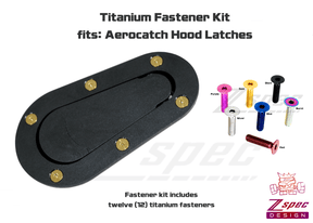 ZSPEC Titanium Fastener Kit for Aerocatch Hood Latches Grade 5 GR5 Hardware Dress Up Bolts Fasteners Washers Red Blue Purple Gold Burned Black