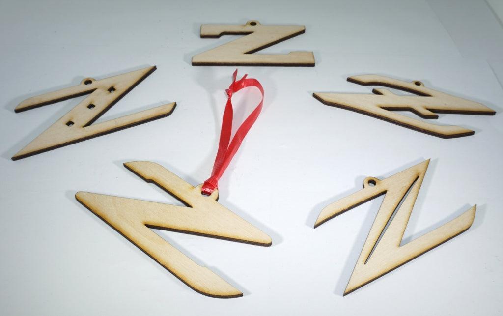 ZSPEC Laser-Engraved Wood Ornaments, Set of Five Nissan Z Ornaments, 4" Gift Holiday Man Cave Garage Art Men Man Woman Car Nut Enthusiast