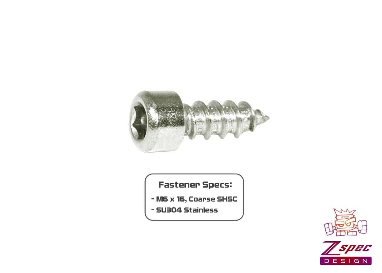 ZSPEC M6x16mm Coarse Socket-Cap SHSC Fasteners, Stainless, 10-Pack - ZSPEC Design LLC - Hardware Fasteners - 10-pack, Dress Up Bolt, m6, SHSC, Stainless - zspecdesign.com