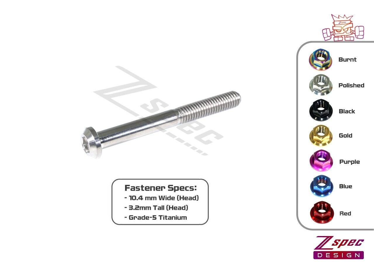 ZSPEC M6-1.0x60mm Dress-Up Bolt® Fastener, Angled Head, Titanium Grade-5, Per Each - ZSPEC Design LLC - Hardware Fasteners - angled head, Dress Up Bolt, m6, per each, titanium - zspecdesign.com