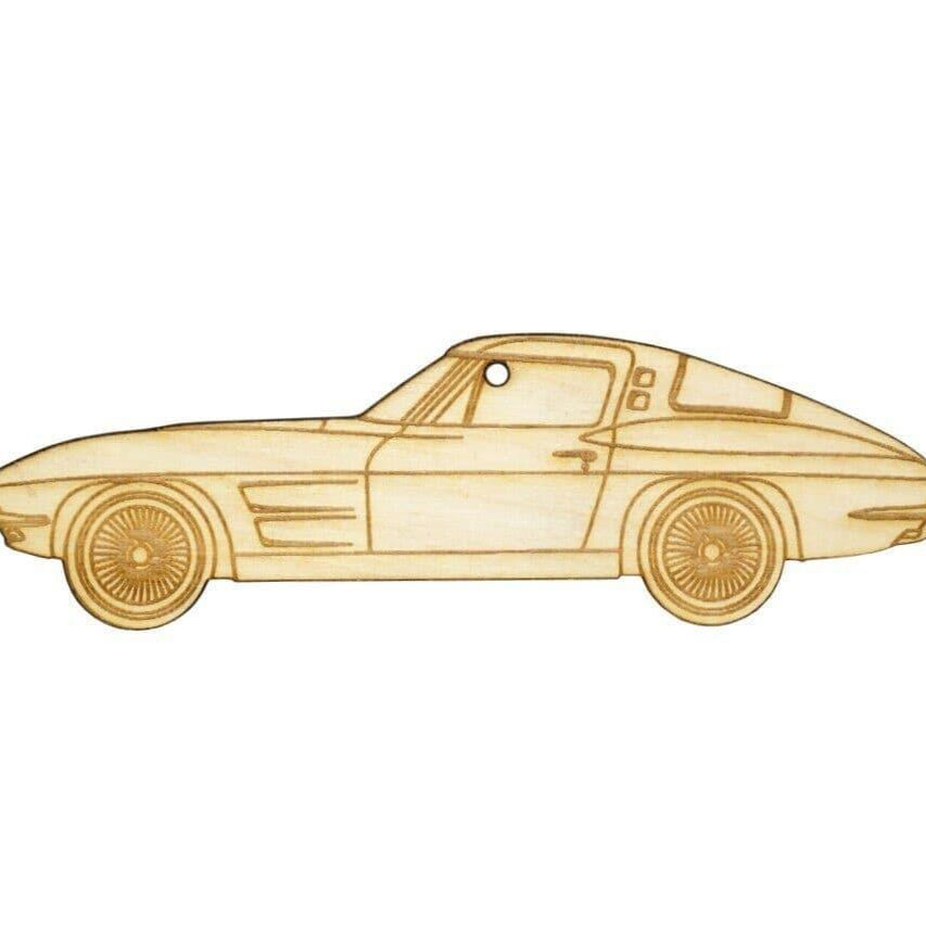 ZSPEC Laser-Engraved Wood Ornament, Style: Corvette C2, Birch, ~5" - ZSPEC Design LLC - Holiday Ornaments - c2, corvette, holiday, lifestyle, ornament - zspecdesign.com