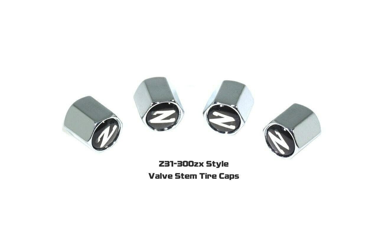 Chrome Valve Stem Tire Caps, Style: Nissan 300zx Z31 '84-89 - ZSPEC Design LLC - Hardware Fasteners - 300zx, cap, Nissan, tire, z31 - zspecdesign.com