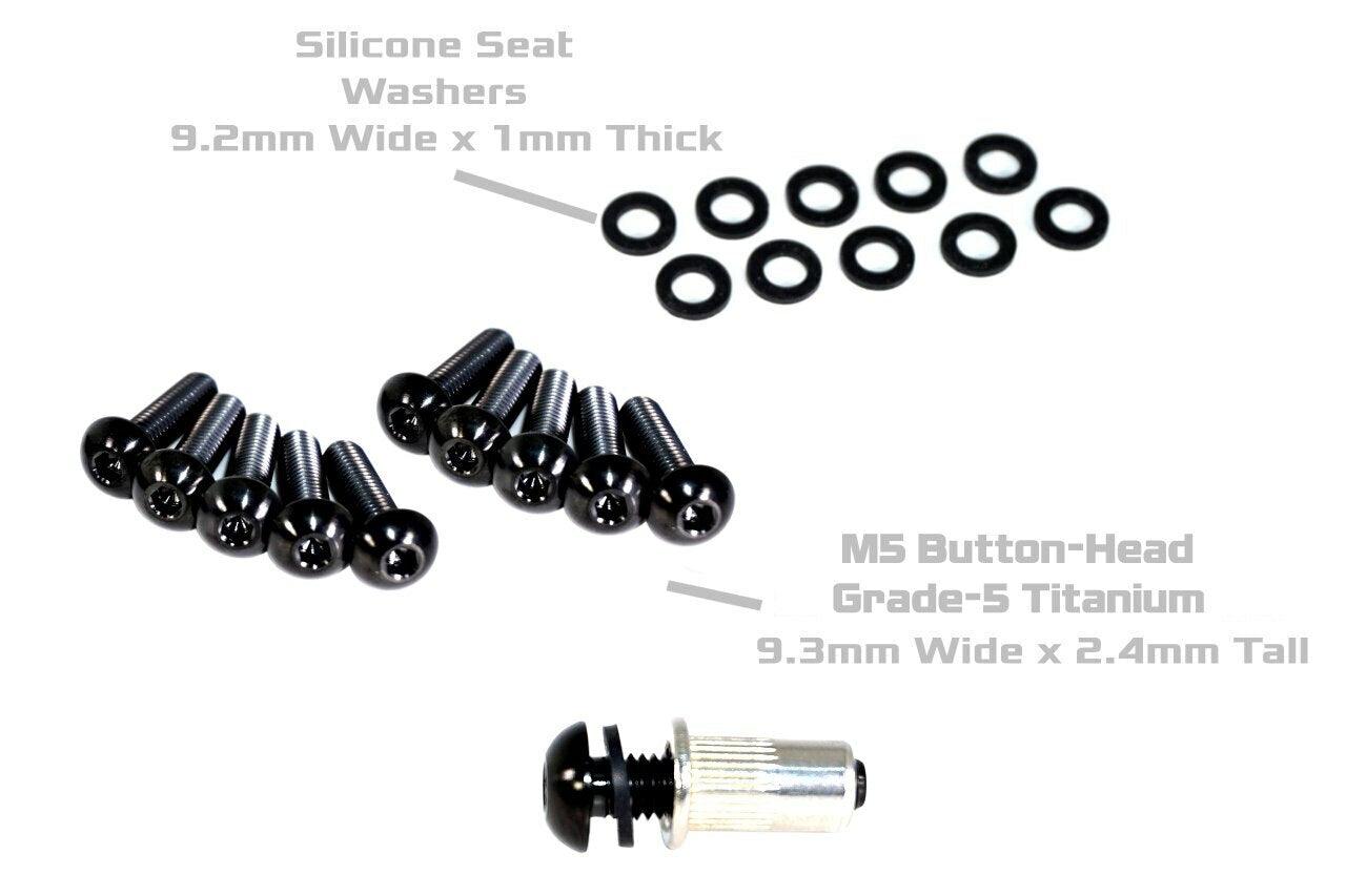 ZSPEC Button-Head Body Kit Fastener, M5x20mm w/ Rivet Nut, Titanium, Per Each - ZSPEC Design LLC - Hardware Fasteners - 60-Pack, body, body hardware, button, Fastener Kit, m5, rivet, titanium - zspecdesign.com