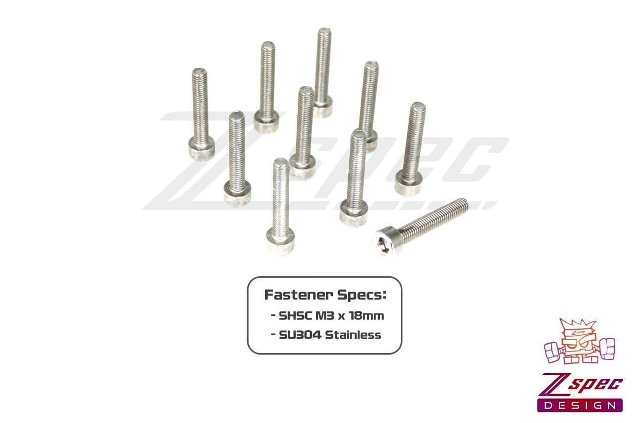 ZSPEC M3-0.5x18mm Fasteners, SHSC, Stainless SUS304, 10-Pack - ZSPEC Design LLC - Hardware Fasteners - 10-pack, Dress Up Bolt, m3, SHSC, Stainless - zspecdesign.com