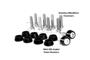 SHSC M5x20mm Bolts w/Angled Finish Washers, 10-Pack, Stainless Dress Up Bolt Stainless Steel SUS304 Silver Socket Cap Head FHSC SHSC Hardware