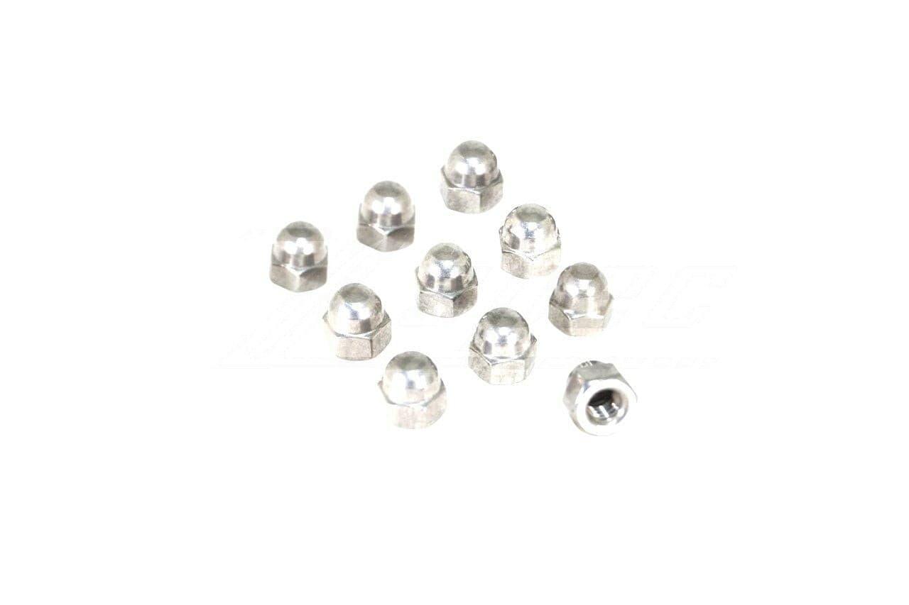 M3-0.5 Stainless Acorn Nuts, Stainless SUS304, 10-Pack Dress Up Bolt Stainless Steel SUS304 Silver Socket Cap Head FHSC SHSC Hardware