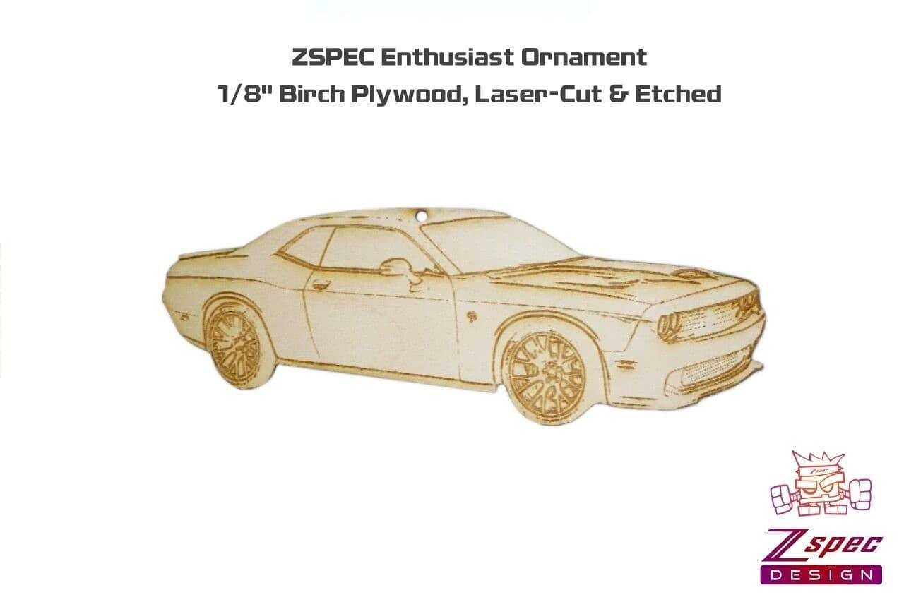 ZSPEC Laser-Engraved Ornament, Style: Dodge. Challenger SRT, ~5-inch Wide - ZSPEC Design LLC - Holiday Ornaments - challenger, dodge, holiday, lifestyle, ornament, srt - zspecdesign.com