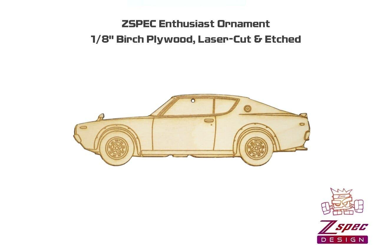 ZSPEC Laser-Engraved Wood Ornament, Style: Nissan KPGC110 GTR, Birch - ZSPEC Design LLC - Holiday Ornaments - GTR, holiday, KPGC110, nismo, Nissan, ornament - zspecdesign.com