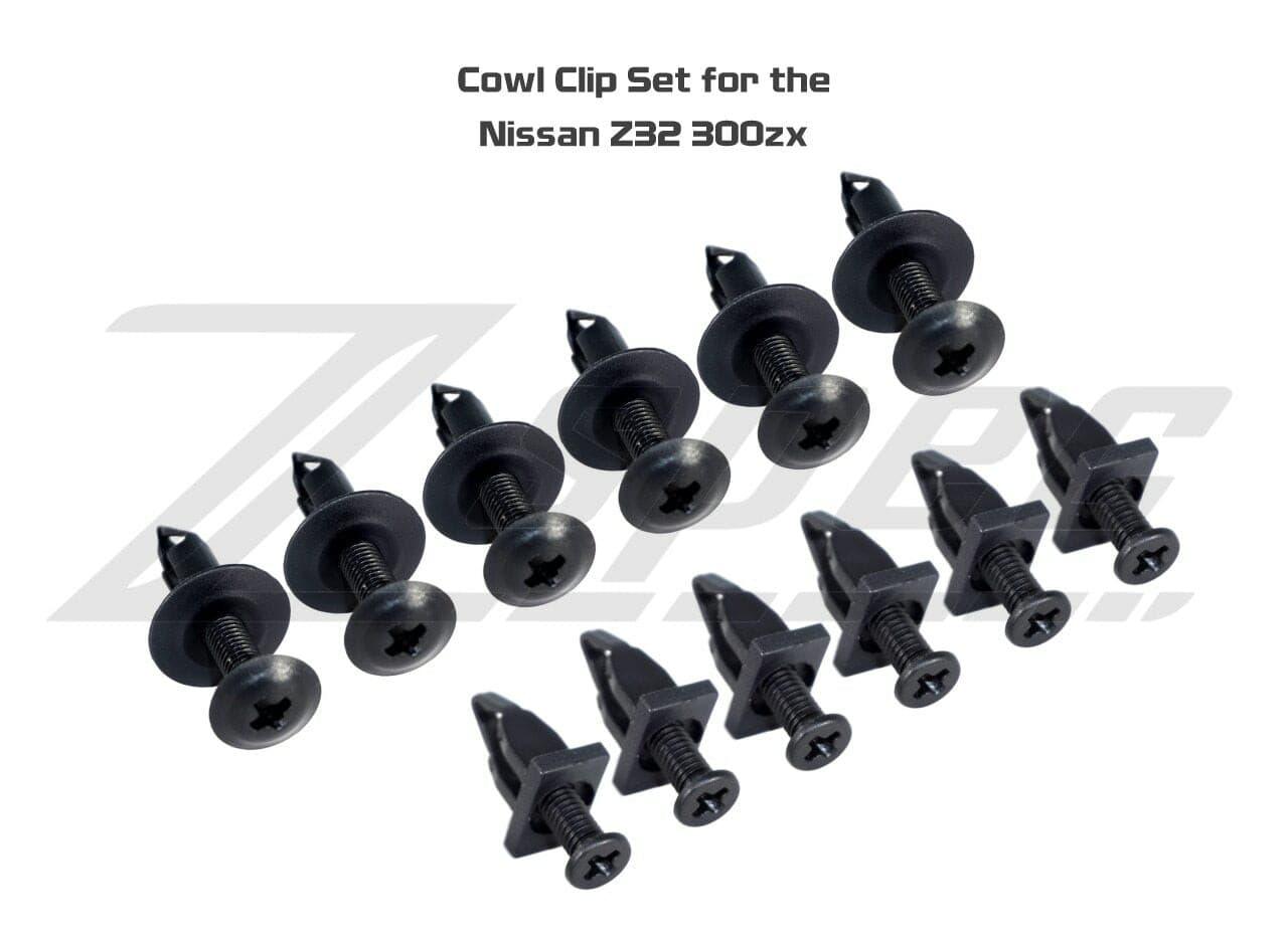 ZSPEC OEM-Style Cowl/Scuttle Panel Plastic Clip Set for '90-96 Nissan 300zx Z32 - ZSPEC Design LLC - Hardware Fasteners - 300zx, Cowl, nissan, OEM, z32 - zspecdesign.com