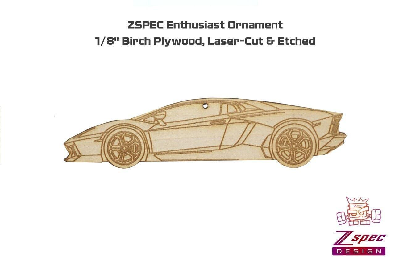 ZSPEC Laser-Engraved Wood Ornament, Style: Lamborghini Aventador, Birch - ZSPEC Design LLC - Holiday Ornaments - aventador, holiday, lamborghini, ornament - zspecdesign.com