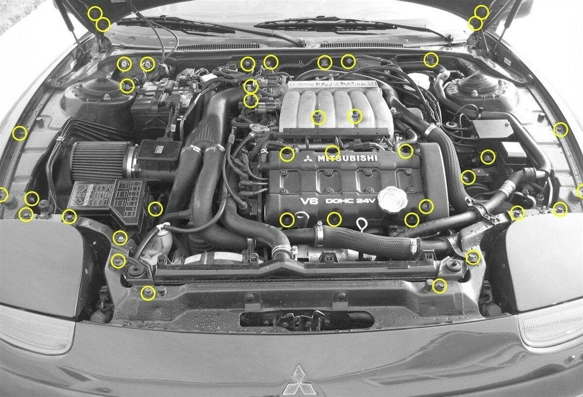 ZSPEC "Stage 3" Dress Up Bolts® Fastener Kit for Dodge Stealth & Mitsubishi 3000GT, Stainless & Billet - ZSPEC Design LLC - Hardware Fasteners - 3000gt, dodge, Fastener Kit, mitsubishi, stage 3, stealth, Washer Color - zspecdesign.com