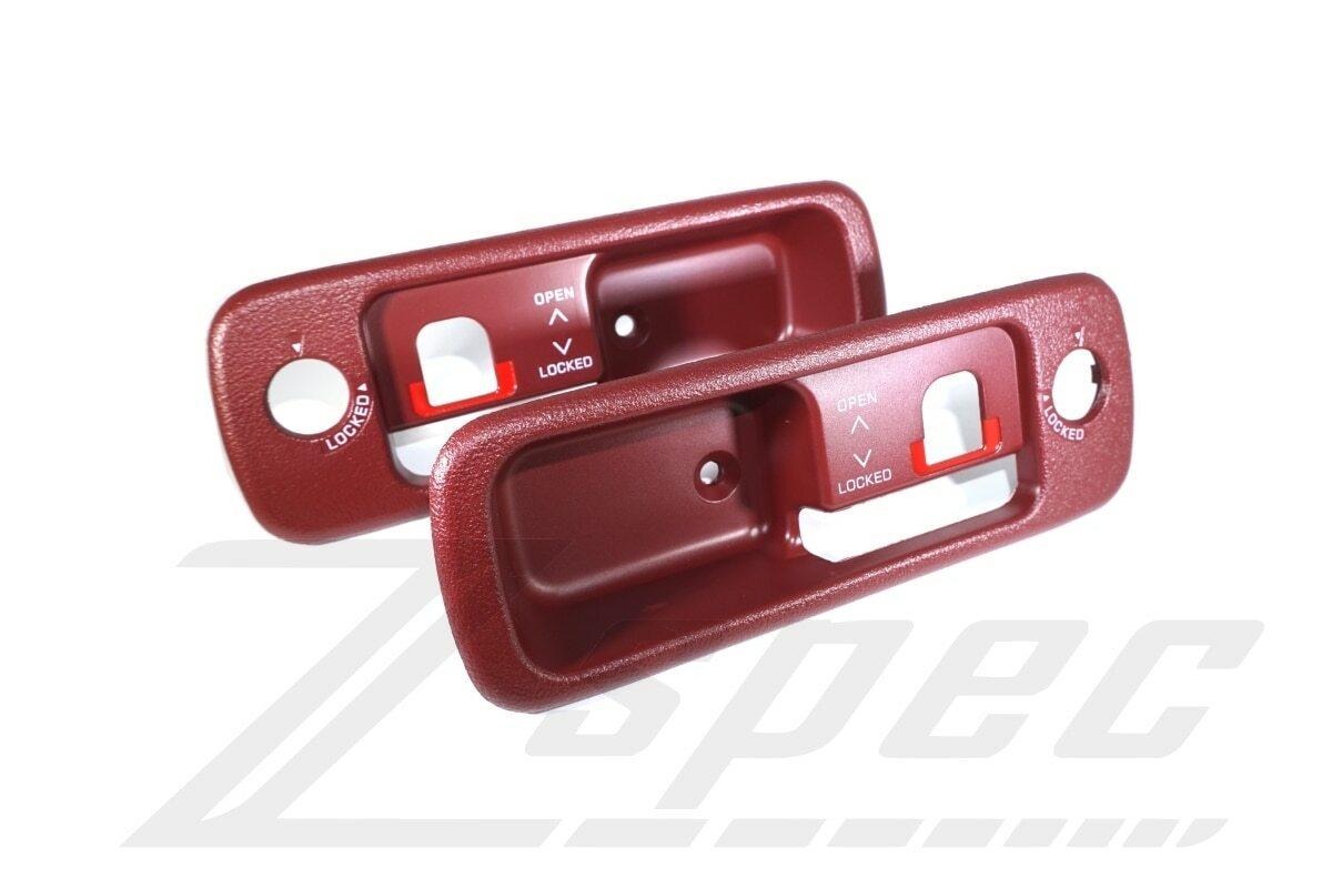 ZSPEC T-Top Handle Finisher Sets for '90-96 Nissan 300zx Z32 w/ LOCKING T-Tops Interior Reproduction OEM Replacement T-Bar Roof Bezel Panel Plastic Lock Non-Lock Tops Handle Bezel Finishers Interior Plastics Handle