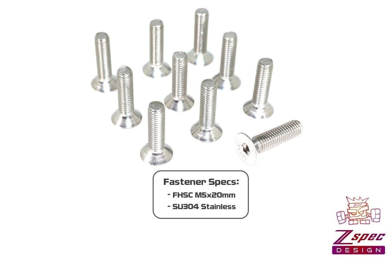 ZSPEC M5-0.8x20mm Fasteners, Flat-Head FHSC, Stainless, 10-Pack - ZSPEC Design LLC - Hardware Fasteners - 10-pack, Dress Up Bolt, FHSC, m5, Stainless - zspecdesign.com