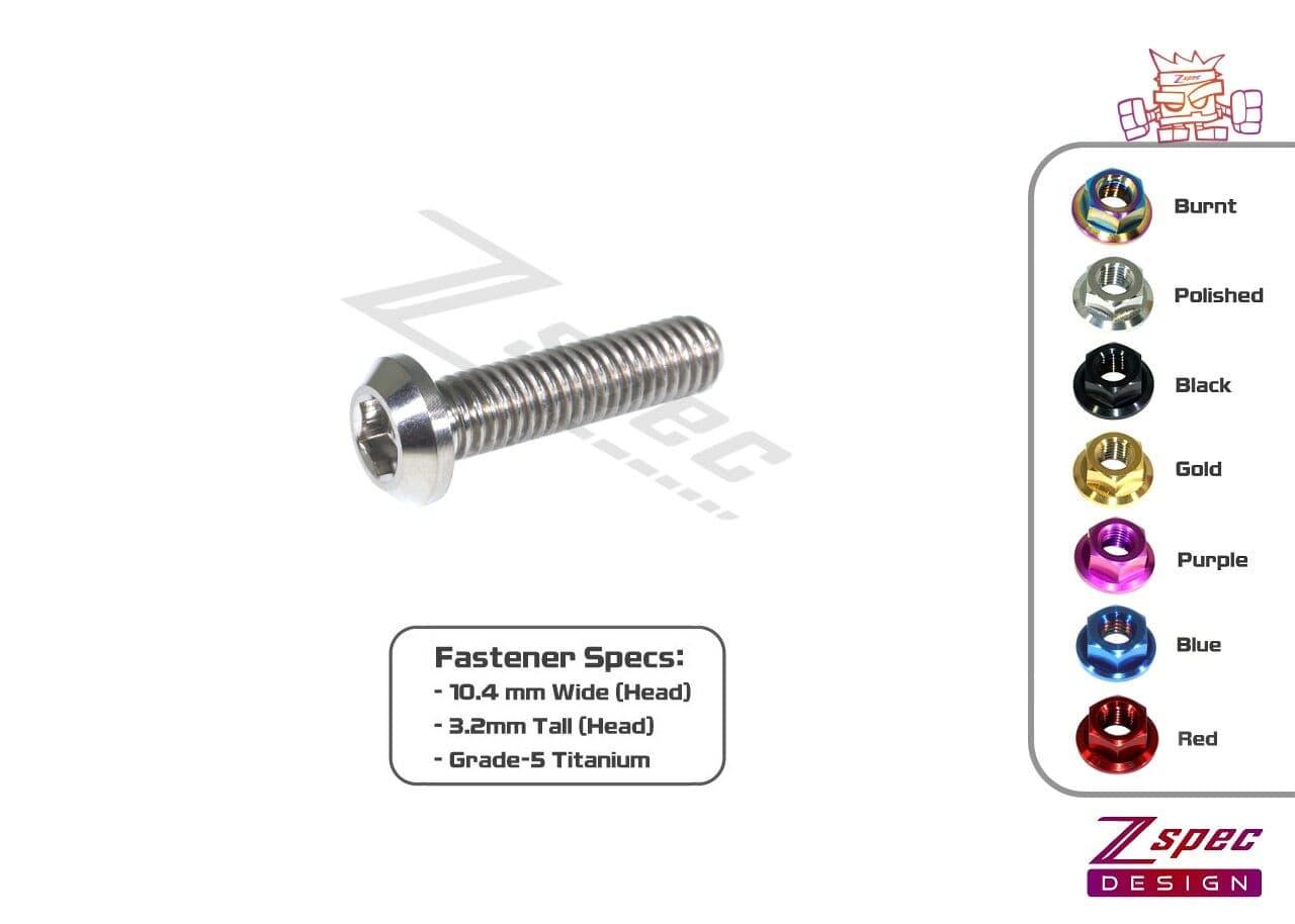 ZSPEC M6-1.0x24mm Dress Up Bolt® Fastener, Angled Head, Titanium Grade-5, Per Each - ZSPEC Design LLC - Hardware Fasteners - angled head, Dress Up Bolt, m6, per each, titanium - zspecdesign.com