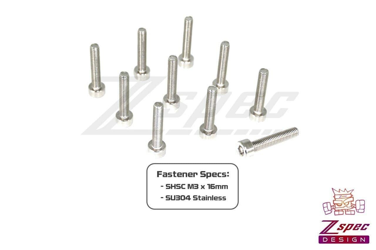 ZSPEC M3-0.5x16mm Fasteners, SHSC, Stainless SUS304, 10-Pack - ZSPEC Design LLC - Hardware Fasteners - 10-pack, Dress Up Bolt, m3, SHSC, Stainless - zspecdesign.com