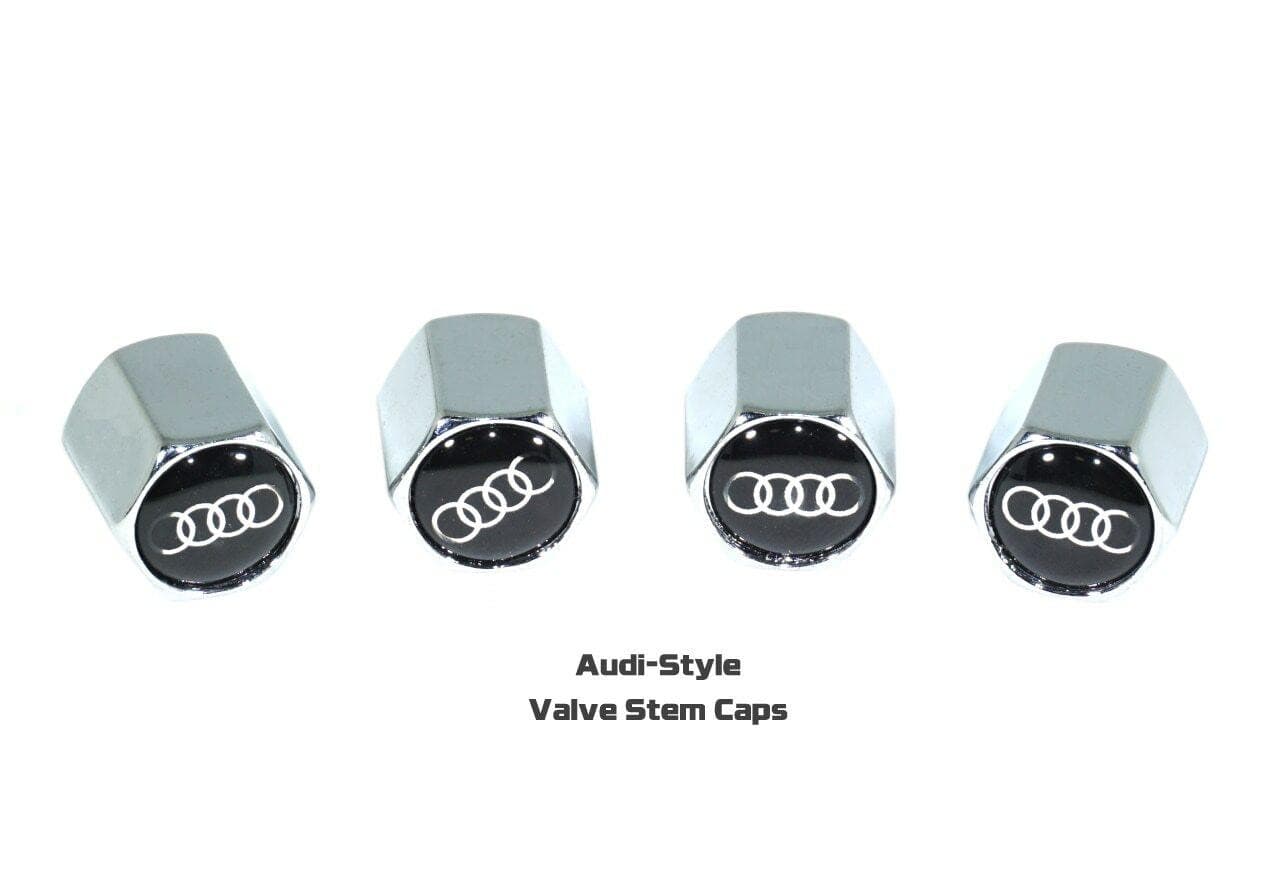 Chrome Valve Stem Tire Caps, Style: AUDI - ZSPEC Design LLC - Hardware Fasteners - audi, audi tire, cap, tire - zspecdesign.com