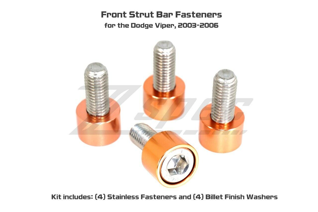 ZSPEC Strut Tower Brace Fasteners for '03-06 Dodge Viper, Stainless & Billet - ZSPEC Design LLC - Hardware Fasteners - dodge viper, strut tow3er, Washer Color - zspecdesign.com