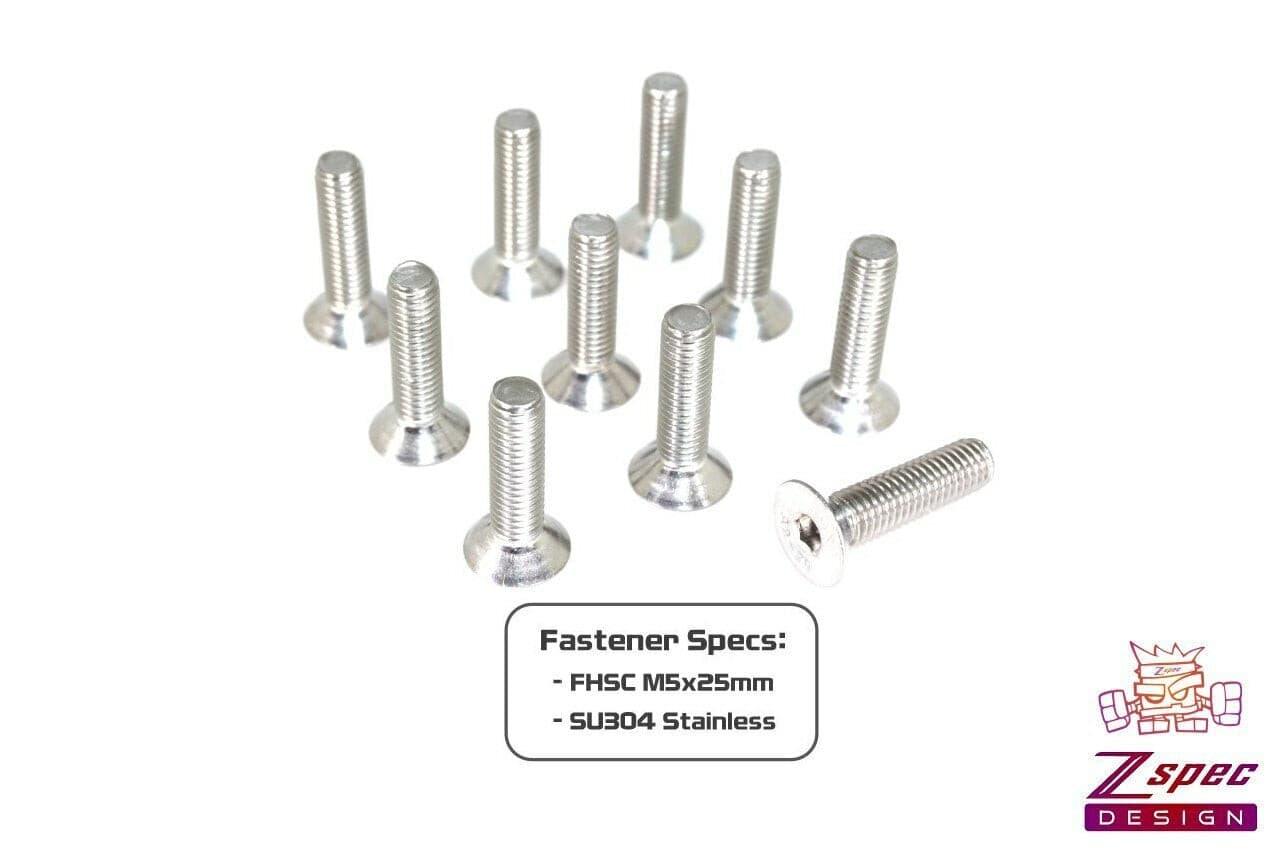 ZSPEC M5-0.8x25mm Fasteners, Flat-Head FHSC, SUS304 Stainless, 10-Pack - ZSPEC Design LLC - Hardware Fasteners - 10-pack, Dress Up Bolt, FHSC, m5, Stainless - zspecdesign.com