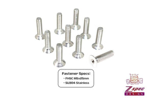 M5-0.8x25mm Fasteners, Flat-Head FHSC, Stainless, 10-Pack Dress Up Bolt Stainless Steel SUS304 Silver Socket Cap Head FHSC SHSC Hardware