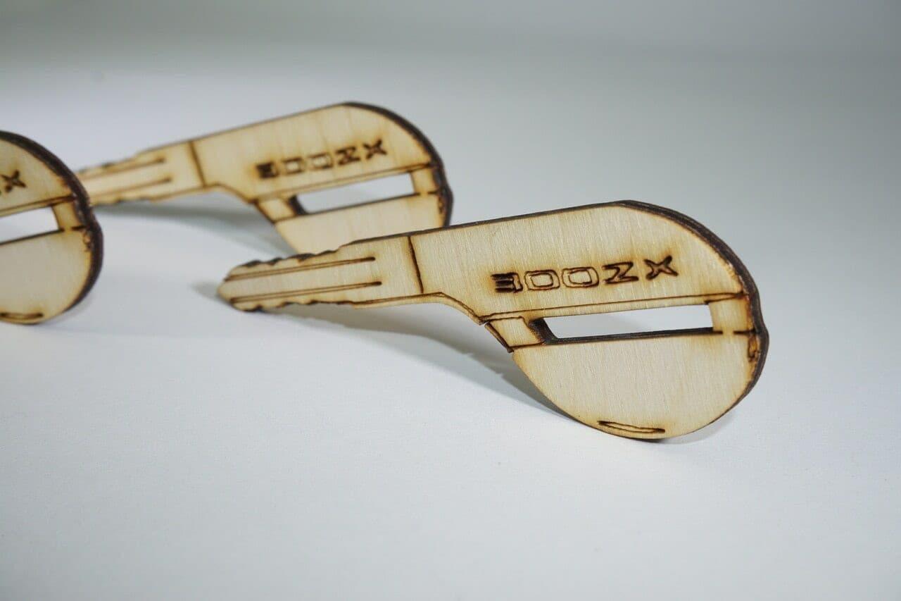 ZSPEC Laser-Engraved Birch Key Ornaments, Set of 4, Style: Nissan 300zx Z32, ~5-inch Wide - ZSPEC Design LLC - Holiday Ornaments - 300zx, holiday, lifestyle, nissan, ornament, z32 - zspecdesign.com