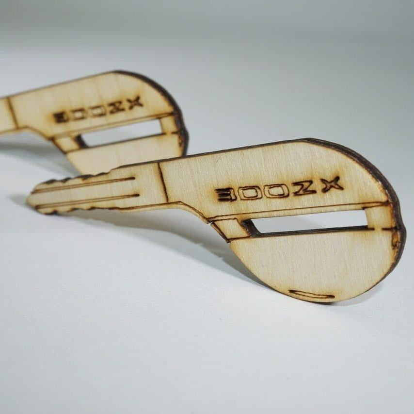 ZSPEC Laser-Engraved Birch Key Ornaments, Set of 4, Style: Nissan 300zx Z32, ~5-inch Wide - ZSPEC Design LLC - Holiday Ornaments - 300zx, holiday, lifestyle, nissan, ornament, z32 - zspecdesign.com