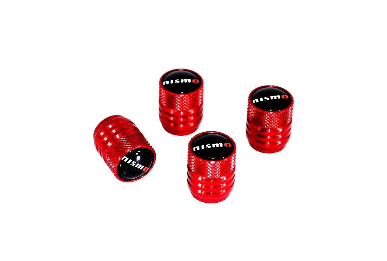 NISMO (Nissan) Tire Valve Stem Cap Set - Red - ZSPEC Design LLC - Hardware Fasteners - accessory, Nismo, Nissan, Tire - zspecdesign.com