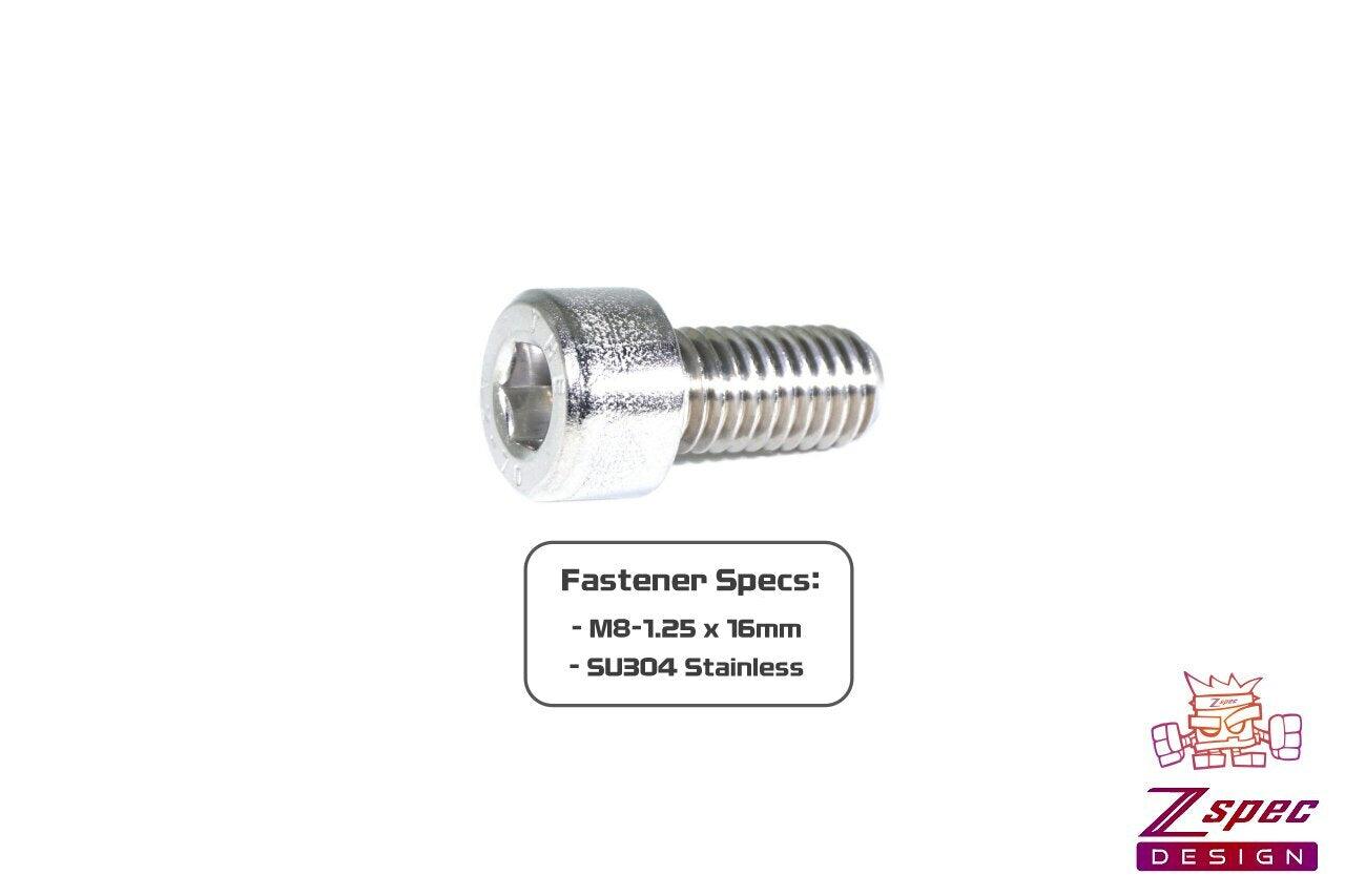 ZSPEC M8-1.25x16mm Socket-Cap SHSC Fasteners, Stainless, 10-Pack - ZSPEC Design LLC - Hardware Fasteners - 10-pack, m8, shsc, stainless - zspecdesign.com