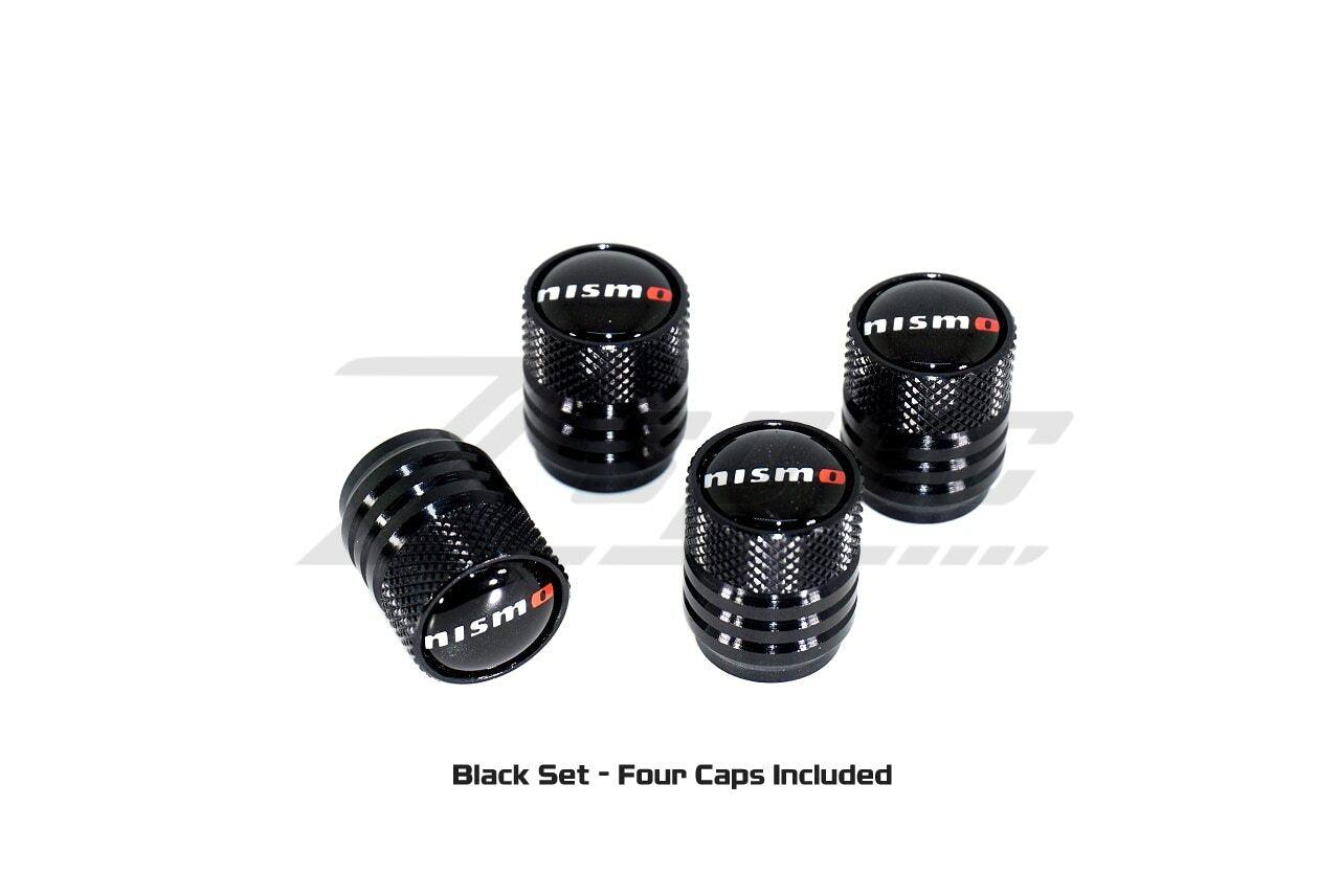 NISMO (Nissan) Tire Valve Stem Cap Set - Black - ZSPEC Design LLC - Hardware Fasteners - accessory, Nismo, Nissan, Tire - zspecdesign.com