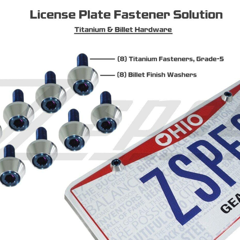 ZSPEC License Plate Bolts, SHSC M6x20 w/Washers, Grade-5 Titanium, 8-Pack - ZSPEC Design LLC - Hardware Fasteners - eight-pack, Fastener Kit, License - zspecdesign.com