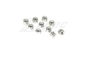 M3-0.5 Nylon Lock Nuts, Stainless SUS304, 10-Pack Dress Up Bolt Stainless Steel SUS304 Silver Socket Cap Head FHSC SHSC Hardware