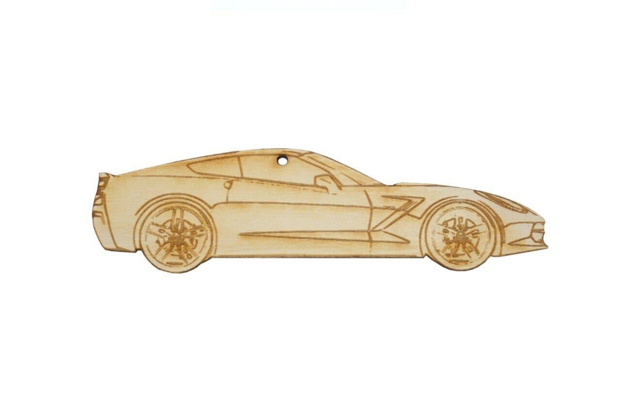 ZSPEC Laser-Engraved Birch Ornament, Style: Corvette C7, ~5-inch Wide - ZSPEC Design LLC - Holiday Ornaments - c7, corvette, holiday, lifestyle, ornament - zspecdesign.com