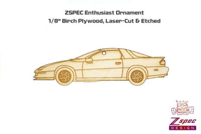 Laser-Engraved Wood Ornament, style: Camaro Z28, Birch, ~5" Holiday Man Cave Garage Art Men Man Woman Car Nut Enthusiast