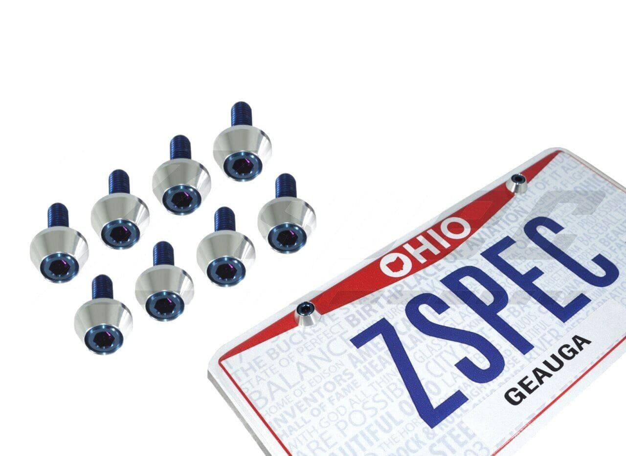 ZSPEC License Plate Bolts, SHSC M6x20 w/Washers, Grade-5 Titanium, 8-Pack - ZSPEC Design LLC - Hardware Fasteners - eight-pack, Fastener Kit, License - zspecdesign.com