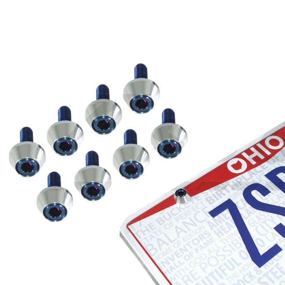 ZSPEC License Plate Bolts, SHSC M6x20 w/Washers, Grade-5 Titanium, 8-Pack - ZSPEC Design LLC - Hardware Fasteners - eight-pack, Fastener Kit, License - zspecdesign.com