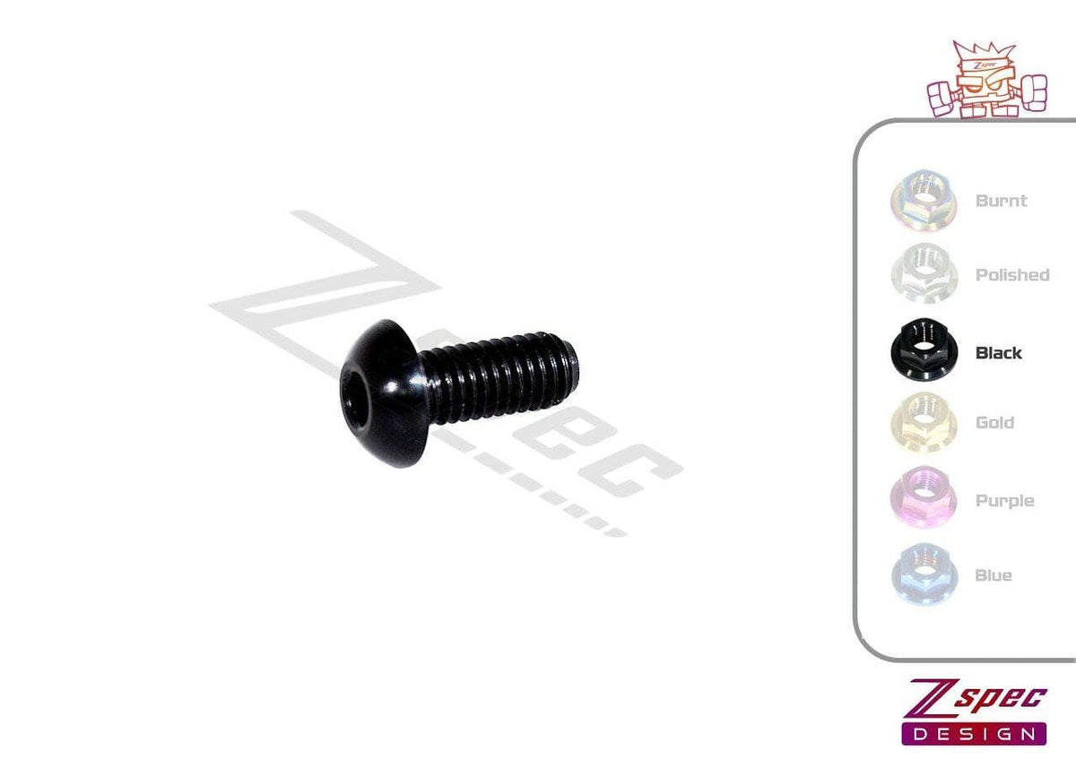 ZSPEC Button-Head Fastener, M5-0.8x12mm, Titanium, Sold per Each Titanium GR5 Grade-5 Dress Up Bolts Fasteners Washers Red Blue Purple Gold Burned Black