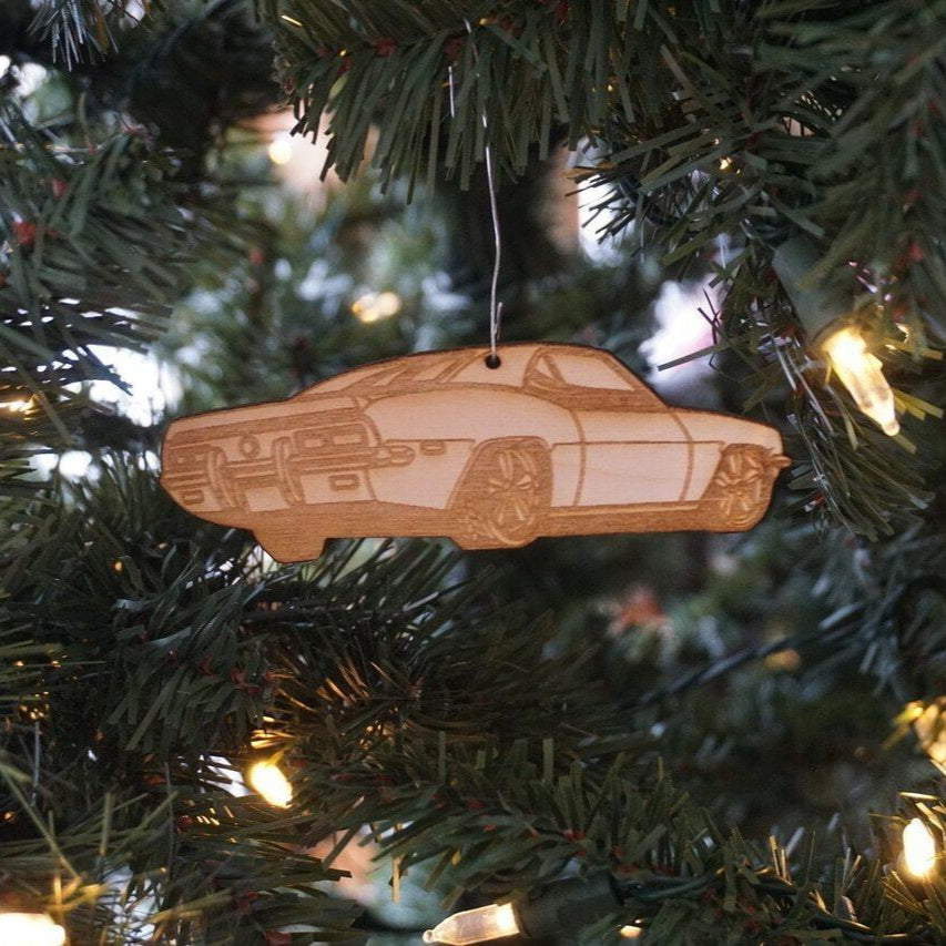 ZSPEC Laser-Engraved Birch Ornament, Style: Late '60's Camaro, ~5-inch Wide - ZSPEC Design LLC - Holiday Ornaments - camaro, holiday, lifestyle, ornament - zspecdesign.com