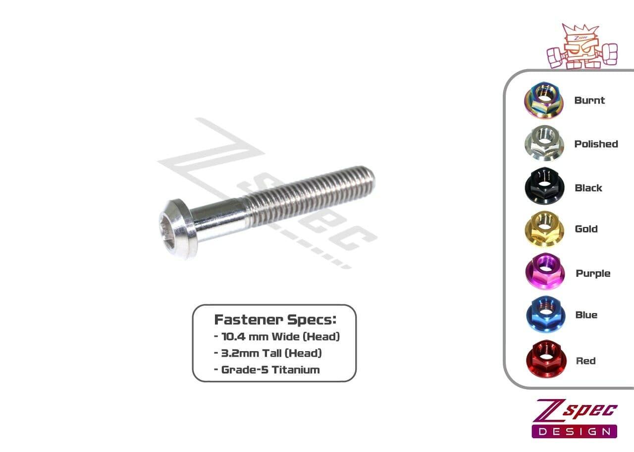 ZSPEC M6-1.0x35mm Dress Up Bolt® Fastener, Angled Head, Titanium Grade-5, Per Each - ZSPEC Design LLC - Hardware Fasteners - angled head, Dress Up Bolt, m6, per each, titanium - zspecdesign.com